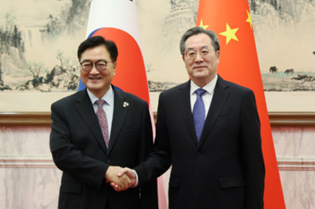 우원식 국회의장, 딩쉐샹 국무원 부총리 면담