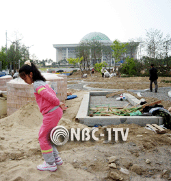 국회의사당역 공사 당시 모습