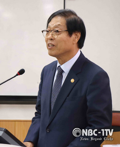 국기원 이사장에 노순명 이사가 선출됐다. 사진은 노순명 이사의 소견발표 모습. By 국기원